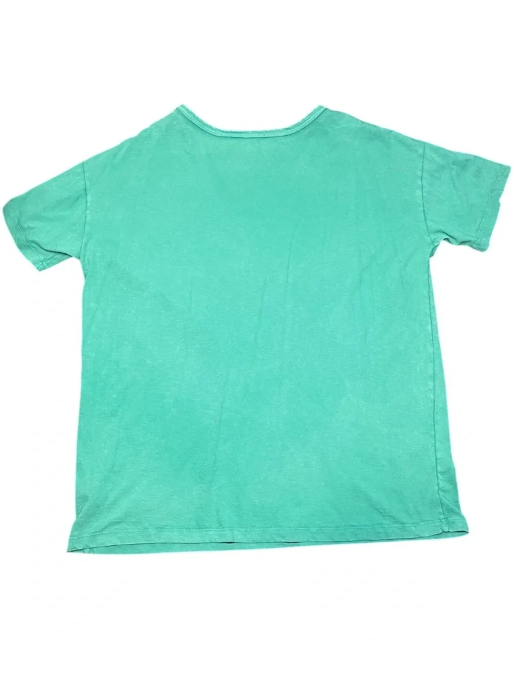Aerie Mint Green Cotton Distressed V-Neck Oversized Boyfriend T-Shirt Size Large - Picture 16 of 16
